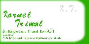 kornel trimml business card